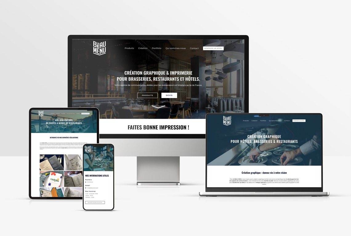 Le Beau Menu mockup site internet