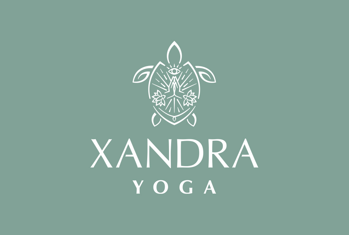 Xandra logo blanc sur fond vert